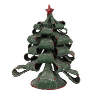 Clayre & Eef | Kerstdecoratie Kerstboom Groen Rood ø 21x24 cm | 65870