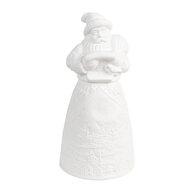 Clayre & Eef | Kerstdecoratie Kerstman met LED Wit ø 9x19 cm / 3xAAA | 6CE1748