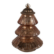 Clayre & Eef | Kerstdecoratie Kerstboom met LED Koperkleurig ø 16x22 cm / 2xAAA | 6GL4574KO