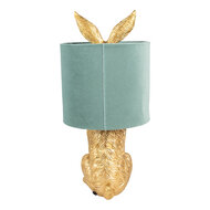 Clayre & Eef | Tafellamp Konijn Goudkleurig Groen ø 20x43 cm E27/max 1x60W | 6LMC0099GOVLGR