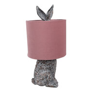 Clayre & Eef | Tafellamp Konijn Bruin Roze ø 20x43 cm E27/max 1x60W | 6LMC0099VP