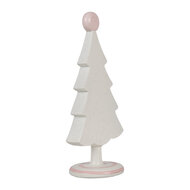 Clayre & Eef | Decoratie Kerstboom Roze 12x9x25 cm | 6PR4219
