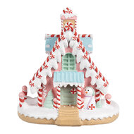 Clayre & Eef | Decoratie Huis Roze Paars 16x13x15 cm | 6PR4268