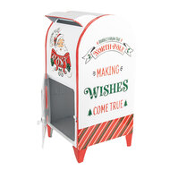 Clayre & Eef | Brievenbus Muur Wit Rood 20x20x41 cm | 6Y5676