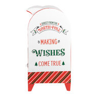 Clayre & Eef | Brievenbus Muur Wit Rood 20x20x41 cm | 6Y5676