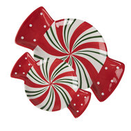 Clayre & Eef | Servies Ontbijtbord Rood Wit 22x14x2 cm | 6CE1848S