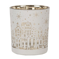 Clayre & Eef | Waxinelichthouder set van 3 Wit ø 7x8 / ø 9x10 / ø 10x12 cm | 6GL4657