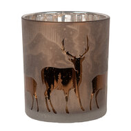 Clayre & Eef | Waxinelichthouder Bruin ø 7x8 cm | 6GL4660