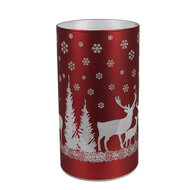Clayre & Eef | Waxinelichthouder rood LED ø 8x12 cm / 3xAA | 6GL4669