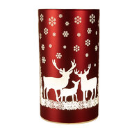 Clayre & Eef | Waxinelichthouder rood LED ø 8x12 cm / 3xAA | 6GL4669