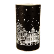 Clayre & Eef | Waxinelichthouder zwart LED ø 8x12 cm / 3xAA | 6GL4671