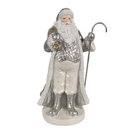 Clayre & Eef | Kerstdecoratie Kerstman Zilverkleurig 11x9x20 cm | 6PR4301