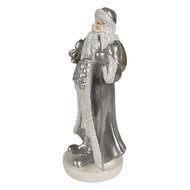 Clayre & Eef | Kerstdecoratie Kerstman Zilverkleurig 11x9x20 cm | 6PR4301