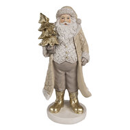 Clayre & Eef | Kerstdecoratie Kerstman Beige Goudkleurig 10x8x21 cm | 6PR4302