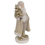 Clayre & Eef | Kerstdecoratie Kerstman Beige Goudkleurig 10x8x21 cm | 6PR4302