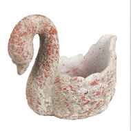 Clayre & Eef | Bloempot Binnen Grijs Rood 19x11x15 cm | 6TE0549