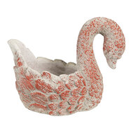 Clayre & Eef | Bloempot Binnen Grijs Rood 19x11x15 cm | 6TE0549