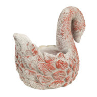 Clayre & Eef | Bloempot Binnen Grijs Rood 19x11x15 cm | 6TE0549