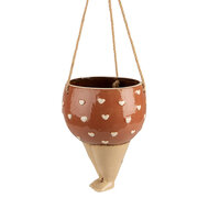 Clayre & Eef | Bloempot hangend Roze Beige 17x15x20 cm | 6CE1863
