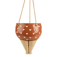 Clayre & Eef | Bloempot hangend Roze Beige 17x15x20 cm | 6CE1863