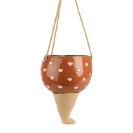 Clayre & Eef | Bloempot hangend Roze Beige 17x15x20 cm | 6CE1863