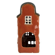 Clayre &amp; Eef   | Theelichthouder Kerst Huisje Rood Blauw 12x9x25 cm | 6CE1871