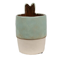 Clayre & Eef | Bloempot Binnen Groen Beige ø 11x17 cm | 6CE1878
