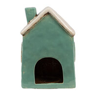 Clayre &amp; Eef   | Theelichthouder Kerst Huisje Groen Beige 13x9x18 cm | 6CE1898