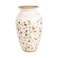 Clayre & Eef | Vaas Beige Rood ø 21x37 cm | 6CE1942L