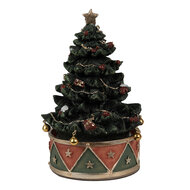 Clayre & Eef | Muziekdoos Kerstboom Groen Rood ø 12x18 cm | 6PR5100