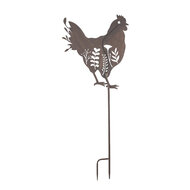 Clayre & Eef | Tuinsteker Haan Bruin 47x2x124 cm | 5Y1277