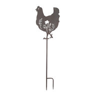 Clayre & Eef | Tuinsteker Kip Bruin 32x2x113 cm | 5Y1278