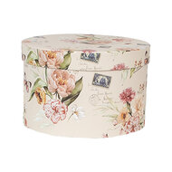 Clayre & Eef | Hoedendoos Set van 3 Beige ø 24x16 / ø 22x15 / ø 21x13 cm | 66005