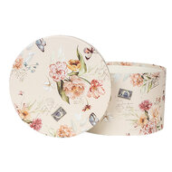 Clayre & Eef | Hoedendoos Set van 3 Beige ø 24x16 / ø 22x15 / ø 21x13 cm | 66005