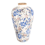 Clayre & Eef | Vaas Beige Blauw ø 24x40 cm | 6CE1935L