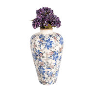 Clayre & Eef | Vaas Beige Blauw ø 24x40 cm | 6CE1935L