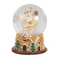 Clayre & Eef | Sneeuwbol Kerstman Bruin Wit ø 5x6 cm | 65764