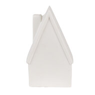 Clayre &amp; Eef   | Decoratie Huisje met LED Wit 9x6x15 cm | 6CE1794
