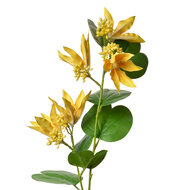 Clayre & Eef | Decoratie tak met bloemen Geel Groen 18x10x80 cm | 5PL0116Y