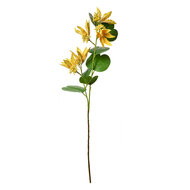 Clayre & Eef | Decoratie tak met bloemen Geel Groen 18x10x80 cm | 5PL0116Y