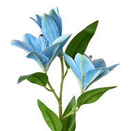 Clayre & Eef | Decoratie tak met bloemen Blauw Groen 17x12x71 cm | 5PL0119BL