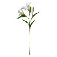 Clayre & Eef | Decoratie tak met bloemen Wit Groen 17x12x71 cm | 5PL0119W