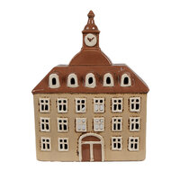 Clayre &amp; Eef   | Theelichthouder Kerst Huisje Beige Bruin 20x10x26 cm | 6CE1880