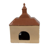 Clayre &amp; Eef   | Theelichthouder Kerst Huisje Beige Bruin 20x10x26 cm | 6CE1880