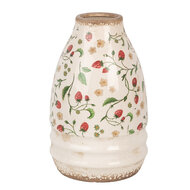 Clayre & Eef | Vaas Beige Rood ø 21x32 cm | 6CE1946M