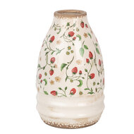 Clayre & Eef | Vaas Beige Rood ø 21x32 cm | 6CE1946M