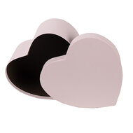 Clayre &amp; Eef   | Doos hartvorm (3) Roze 21x20x9/18x17x7/15x14x6 cm | 66025