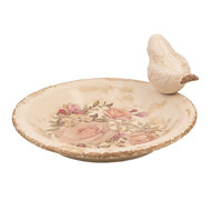 Clayre &amp; Eef   | Vogelvoederbak Beige Roze &oslash; 21x10 cm | 6CE1949M