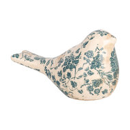 Clayre &amp; Eef   | Decoratie beeld Vogel Beige Groen 16x7x9 cm | 6CE1950S