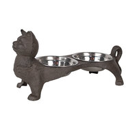 Clayre & Eef | Voerbak Kat Bruin 39x15x19 cm / 2x225 ml | 6Y5641